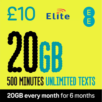 EE Extra Data 20GB Pay As You Go SIM Card