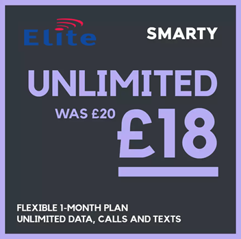 SMARTY UNLIMITED 30 Day Pay As You Go SIM Card