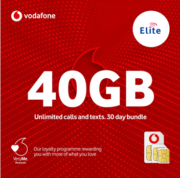 VODAFONE 40GB Pay As You Go SIM Card