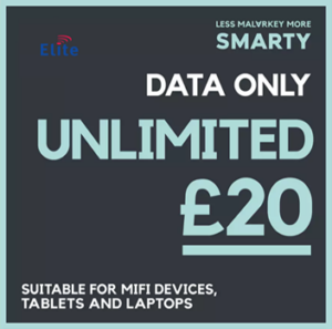 SMARTY UNLIMITED 30 Day Pay As You Go Data Only SIM Card
