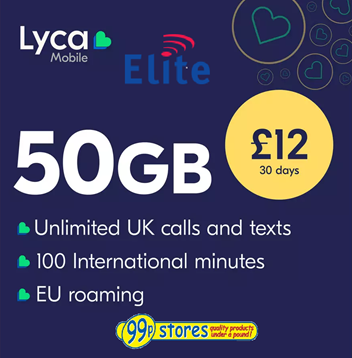 Lyca Mobile 50GB Pay As You Go SIM Card