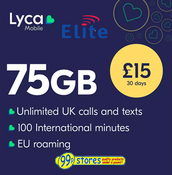 Lyca Mobile 75GB Pay As You Go SIM Card