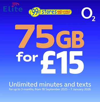 O2 75GB Pay As You Go SIM Card