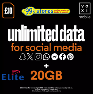 VOXI 20GB 30 Day Pay As You Go SIM Card