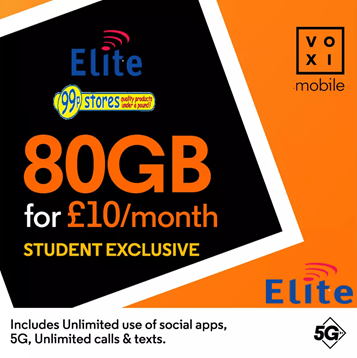 VOXI Student 80GB 30 Day Pay As You Go SIM Card