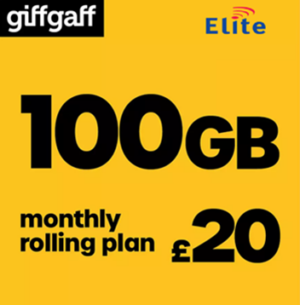 giffgaff 100GB Pay As You Go Sim Card
