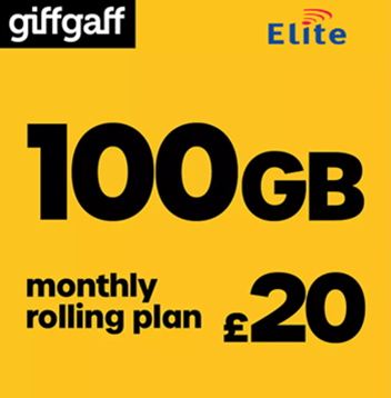 giffgaff 100GB Pay As You Go Sim Card