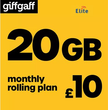 giffgaff 20GB Pay As You Go Sim Card