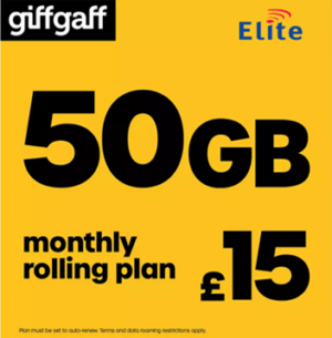 giffgaff 50GB Pay As You Go Sim Card
